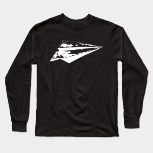 White Retro Paper Airplane Graphic Long Sleeve T-Shirt